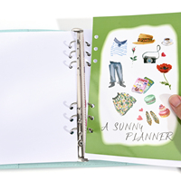 Carnet à spirales A6 A5 personnalisé en cuir PU Macaron avec 6 anneaux, classeur à feuilles mobiles, agenda, planificateur, organisateur, journal, papeterie