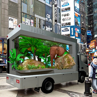 Camion publicitaire mobile 3D à 3 faces P3.91, modèle 2025, en promotion, avec mur vidéo LED pour événements de Noël, usage extérieur, magasins de détail et métros