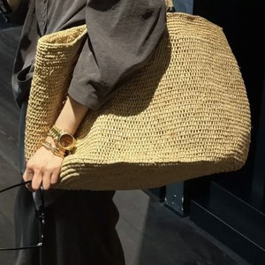Bolso de Mano de Rafia Tejida a Crochet de Alta Calidad para Mujer, Primavera-Verano, Casual, Abierto, para Vacaciones al Aire Libre - Product Image 1