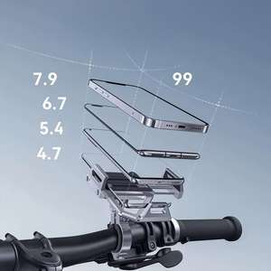 Support de navigation portable pour moto et vélo en alliage d'aluminium antichoc avec fixation manuelle pour téléphone portable - Product Image 3