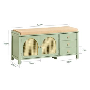 Combohome Giày băng ghế dự bị với chỗ ngồi và Lưới Hiệu ứng cửa băng ghế dự bị với không gian lưu trữ hành lang băng ghế Giày ngực Ghế ngực của ngăn kéo - Product Image 4