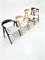 Chaises de jardin en bois massif de style nordique, rembourrées, de haute qualité, pour la maison