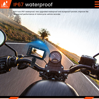 Caméra de tableau de bord pour moto, double objectif HD étanche de 3.0 pouces, contrôle par câble, enregistreur vidéo avant et arrière 720P, DVR pour voiture