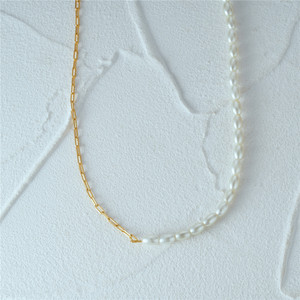 CANNER Nouveau Collier Ras du Cou Simple en Argent Sterling S925, Style Ins, avec Perles et Chaîne Trombone, Cadeau pour Femme - Product Image 2