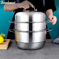 Marmite de cuisson multicouche en acier inoxydable la plus vendue, 28cm/30cm/32cm, grande capacité, cuiseur vapeur de cuisine