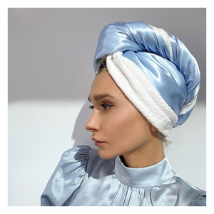 Bán Sỉ Khăn Sấy Tóc Khăn Quấn Khô Nhanh Logo Theo Yêu Cầu Mũ Sấy Khô Lụa Dâu Tằm 100% - Product Image 1