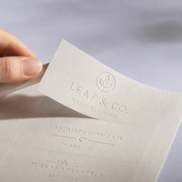 Autocollants de luxe personnalisés avec logo 3D en relief, papier texturé, étiquettes d'emballage en relief pour les entreprises