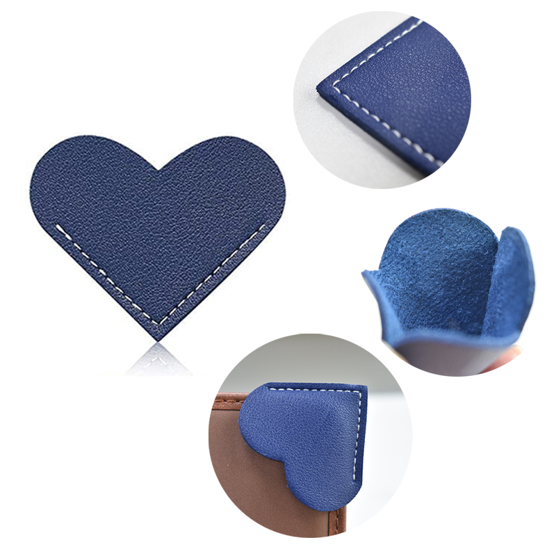 Пользовательский логотип кожаная Закладка в форме сердца разные цвета угловая кожаная закладка для чтения