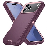 Coque de téléphone portable antichoc 3-en-1 en TPU+PC avec support, design professionnel, compatible iPhone 17/