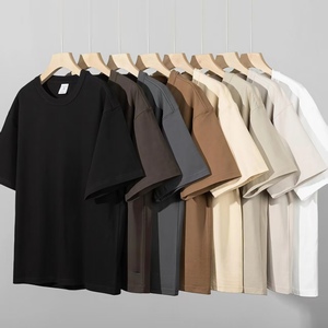T-shirt de haute qualité 305g, poids lourd, logo personnalisé, streetwear pour hommes, 100% coton, t-shirts vierges en gros, décontractés, multicolores - Product Image 3