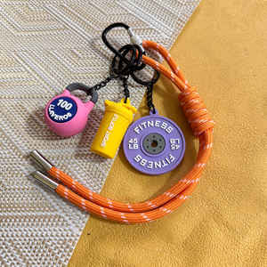 3D Fitness salonu sportif yeni karikatür ationrope l halat kolye aksesuarları spor halter plakaları dambıl dambıl anahtarlık - Product Image 1