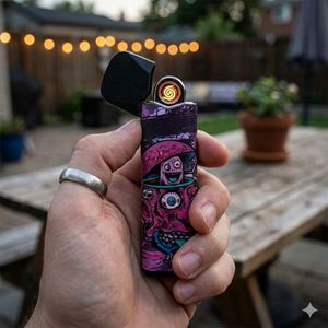 Briquet électronique robuste de type C Razz en métal, coupe-vent et sans flamme, avec fil chauffant, 30K, en stock en Europe (Espagne, France) - Product Image 6