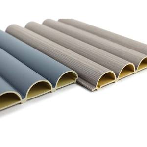 Panel de pared estriado curvo medio redondo Panel de pared de Wpc interior compuesto de plástico de madera - Product Image 3