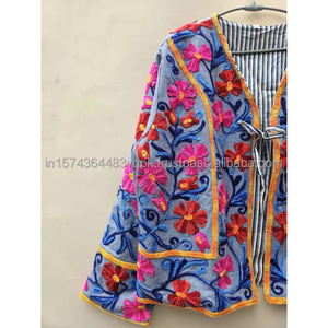 Chaqueta Bohemia Hecha a Mano para Mujer, Estilo Único, Bordado de Algodón, Acolchada, Transpirable, Acabado Ligero, Cómoda y Duradera - Product Image 3