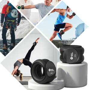 สายรัดน้ำหนักปรับได้สำหรับการฝึกออกกำลังกาย ปรับแต่งได้ด้วยผ้าไลก้าและผ้าสำหรับดำน้ำ เหมาะสำหรับขาและมือ - Product Image 1