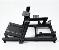 Cockpit de simulateur de course inclinable en profilé aluminium 4080, compatible avec les volants et pédales Moza Fanatec