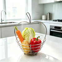 Corbeille à fruits décorative en métal en forme de pomme, panier à fruits et légumes décoratif