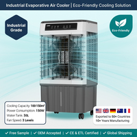 Climatiseur portable d'intérieur avec réservoir d'eau de 30 L, refroidisseur d'air évaporatif sur pied pour la maison, le bureau et le magasin
