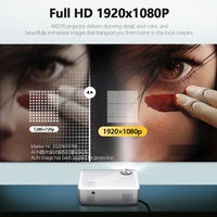 Projecteur LED AUN AKEY8-Basic Full HD, projecteur vidéo 6000 lumens, projecteur vidéo 4K pour cinéma maison