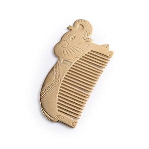High Quality Classic Luxury Customized Logo Metal Hair Brush Brass Personalized Hair Comb - Product Image 4
