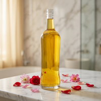 Bouteille à spiritueux ronde moderne de 750 ml en verre, avec épaule inclinée, marquage en relief et col vissé – Qualité supérieure