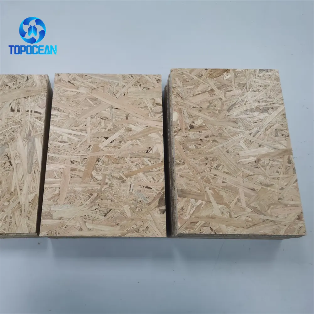 Panel kayu OSB murah tidak mudah berubah bentuk 1220*2745 12mm Panel dekorasi dinding gaya Log OSB