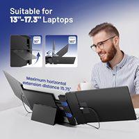 Écran d'extension pour ordinateur portable 14 pouces S3 FHD 1080P IPS, moniteur portable triple compatible HDMI, USB-A, Type-C, compatible avec Windows et Mac