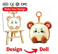 Gantungan Kunci Boneka Jahit Desain Khusus Bersertifikat EN71 CPC Logo Personal Mainan Hewan Kecil Gantungan Kunci Ulang Tahun Mesh