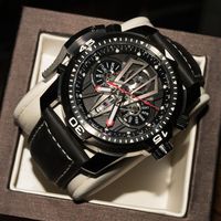 Montre sport mécanique automatique de luxe pour homme RGA3591L, bracelet en cuir/caoutchouc or rose, cadran analogique