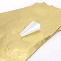 Feuille d'autocollants étanches en plastique gaufré vintage ronds pour la décoration et la fermeture des boîtes cadeaux de mariage et des invitations