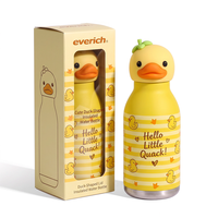 Bouteille d'eau pour enfants Everich 450 ml, retour à l'école, couleur personnalisée, sans BPA, en acier inoxydable, avec paille
