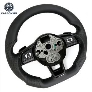 Volant en cuir véritable compatible avec Volkswagen VW Polo MK7 Passat Golf 4 5 6 7 8 GTI R Line MK5 MK6 MK7 MK8 2015 2016 2017 - Product Image 2