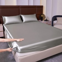 Parure de draps en satin soyeux de luxe, ultra douce et respirante, avec housse de matelas à poches profondes, pour la maison, l'hôtel et la décoration de chambre.