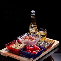 PS snack, assiette de fruits secs assiette de collation transparente en acrylique bol de bonbons transparent en plastique résistant aux chutes
