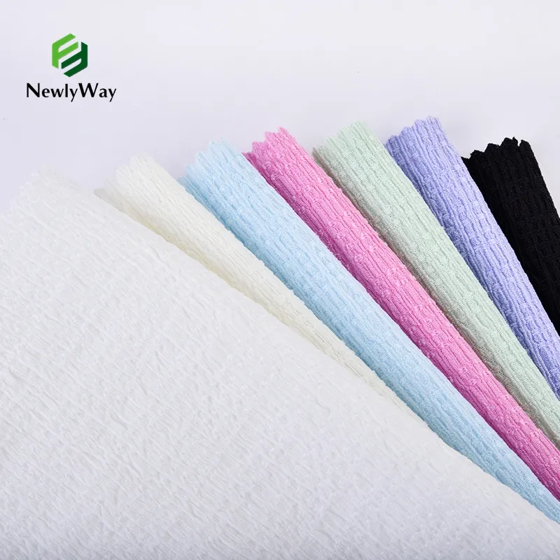 Factory Wholesale French Pure Fancy Polyester Elastic Crinkle Crepe Fabric For Ladies Dresses Jumpsuits Clothing
