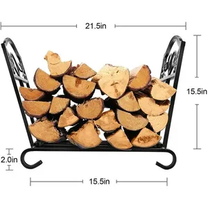 Support de <span class=keywords><strong>bois</strong></span> de chauffage robuste porte-<span class=keywords><strong>bois</strong></span> <span class=keywords><strong>panier</strong></span> en métal fer forgé intérieur poêle à <span class=keywords><strong>bois</strong></span> empilable métal <span class=keywords><strong>bois</strong></span> stockage porte-bûches support - Product Image 4