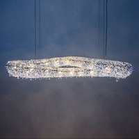 Fantaisie postmoderne luxe nordique élégant décor à la maison dirigeable créatif lumière serpent K9 lustre en cristal pour mariage d'hôtel