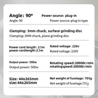 Meuleuse d'angle électrique compacte 500W à 90 degrés de qualité industrielle avec vitesse réglable pour le polissage et le meulage des carreaux