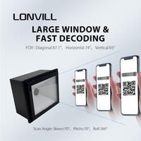 LONVILL Lecteur de codes QR à interface USB RS232 haute performance Scanner de codes à barres fixe 2D pour distributeurs automatiques de kiosques