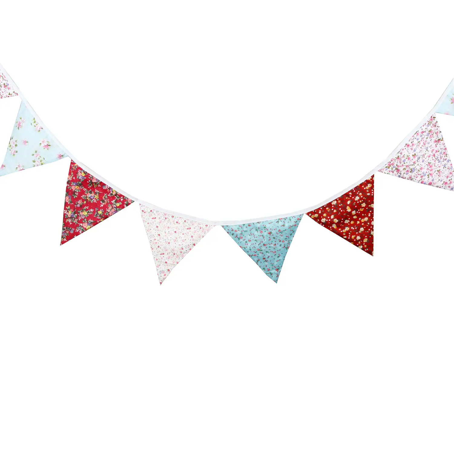 nuoshen 3.2M Multicolor Triangle Flags Pennant Bunting Garlands Triangle Flag Bunting Banner for Wedding Birthday Parties Pink Blue 