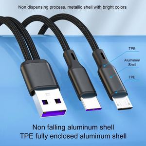 6A Super Fast Charging 2 in 1 Charging <strong>Cable</strong> for <strong>Apple</strong> Android Huawei Type-c Multi Function <strong>Data</strong> <strong>Cable</strong>