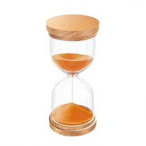 CNCJ Sablier en bois fait main de 60 minutes, orange - Petite décoration de bureau, cuisine, salle de classe, bureau, maison - Product Image 4