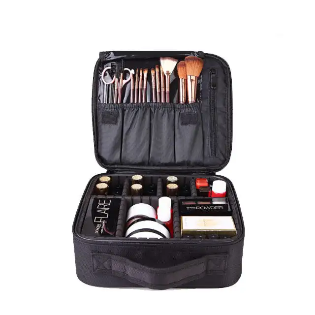 Multilayer không thấm nước Oxford lưu trữ du lịch bàn chải Organizer make up trường hợp vệ sinh trang điểm rửa Túi mỹ phẩm với cứng ngăn