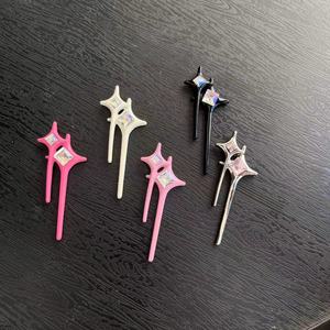 Metalen Y2K Vintage Zilveren Flash Diamond Light Haarspeld Metalen Vijfpuntige Ster Junk Telefoonhoesje Designer Charm Diy Crafts - Product Image 1