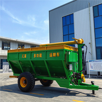 Véhicule de transfert de chariot de grain à déchargement automatique à haute position tirer derrière le tracteur pour l'épandage d'engrais de culture
