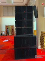 Système de sonorisation professionnel T.I Pro Audio Line Array 2 voies, caisson de basses puissant LA-2122 1400W RMS 3000W PEAK 12 pouces en bois