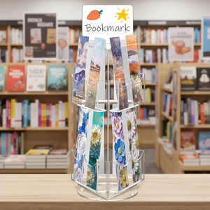 Acrílico 360 Personalizado Nuevo °   Expositor giratorio de 3 lados para marcapáginas, tarjetas de regalo, folletos y pegatinas para librerías - Product Image 4