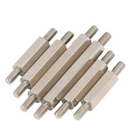 In-stock Carbon Steel Double-ended Hex Studs Nickel-plated M3/M4 Hex Threaded Rods Connecting Rods Support Spacers