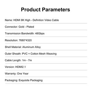 <span class=keywords><strong>Cable</strong></span> HDMI 2.1 Certificado 8K, 48Gbps, Ultra Alta Velocidad para PS5/<span class=keywords><strong>TV</strong></span>, Precio <span class=keywords><strong>de</strong></span> Fábrica, OEM/ODM, <span class=keywords><strong>Cable</strong></span> HD Personalizado MI - Product Image 4