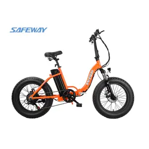 Safeway Nuovo Arrivo Elettrico Grasso Pneumatico Pieghevole bici 20 "Ebike 8 velocità 10Ah LCD Batteria portapacchi posteriore potente 20*4.0 fat tire e bici